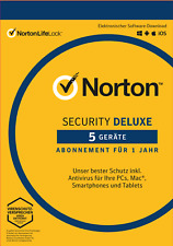 NORTON Security Deluxe 2022 5 Geräte 5 PC/Mac/Android 2023 Internet Security KEY til salgs  Frakt til Norway