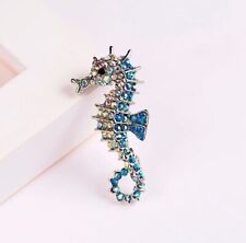 Blue rhinestone seahorse for sale  LEEDS