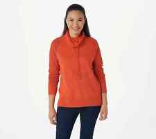 Attitudes Renee Weekend Chic Waffle Trim Hooded Tunic-Orange Spice-Small-A384223 for sale  Shipping to South Africa
