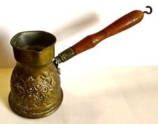 Vintage Brass Coffee Pot Engraved Gold Color With Wood Handle Handcrafted for sale  Shipping to South Africa