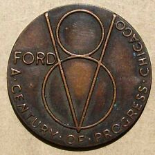 Used, ORIGINAL BRONZE 1934 FORD V8 EXPOSITION TOKEN CHICAGO WORLDS FAIR #H904 for sale  Mc Queeney