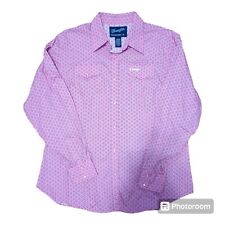 Camisa Wrangler Feminina Extra Grande Rosa Logotipo Câncer de Mama Pérola Snap Western comprar usado  Enviando para Brazil