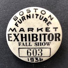 "Botón trasero 1936 para expositor del mercado de muebles de Boston, espectáculo de otoño 1 1/4" segunda mano  Embacar hacia Argentina