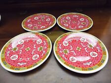 Chinese Lucky/Longevity Design Red Melamine 6" (15cm) Side Plates Set Of 4 for sale  Shipping to South Africa