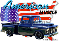 Camioneta Chevy 1956 negra b personalizada Hot Rod EE. UU. 56 camisetas muscle car segunda mano  Embacar hacia Argentina
