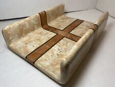 Bandeja de mesa de centro Maitland Smith pedra tesselada e latão incrustada bandeja de vaidade comprar usado  Enviando para Brazil