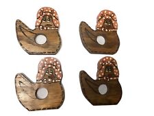 4 suportes de anel de guardanapo em forma de galinha madeira pintados à mão Sunbonnet fazenda campo, usado comprar usado  Enviando para Brazil
