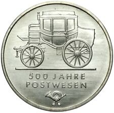 Moneta okolicznościowa NRD - 5 marek 1990 A - 500 lat poczty - połysk stemplowy UNC na sprzedaż  PL