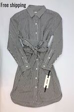 Usado, Camisa feminina Dkny listra de giz com cinto tamanho 8 branca cinza escuro comprar usado  Enviando para Brazil