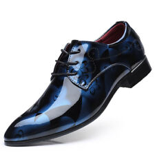 Usado, Sapatos sociais masculinos smoking couro envernizado sintético clássico com cadarço formal Oxford comprar usado  Enviando para Brazil