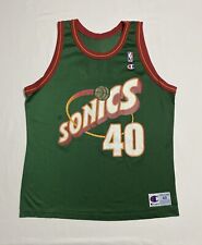 Vintage Champion Seattle Sonics Shawn Kemp Jersey NBA Size 48 Mens XL, used for sale  Houston