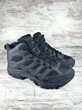Men's Merrell Moab 3 Black Mid Tactical Waterproof Leather Boots Sz 8, used for sale  Shipping to South Africa