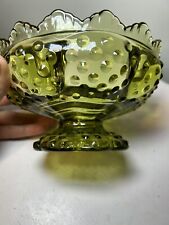 Vintage Fenton Emerald Green Hobnail Glass 6 Candle Holder Pedestal Bowl for sale  Shipping to South Africa