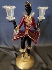 Murano Glass Blackamoor dual candleholder figurine. for sale  Shipping to South Africa