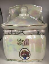 Vintage Mepoco Luster Ware Porcelain Salt Canister for sale  Shipping to South Africa