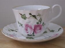 Conjunto de xícara de chá e pires Crownford Fine Bone China rosas rosa comprar usado  Enviando para Brazil