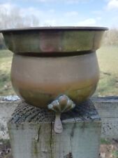 Vintage Three Footed Fluted Leg Brass Planter Plant Pot for sale  Shipping to South Africa