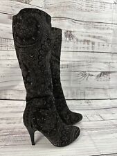 Diba Womens Calf High Tapestry Paisley Print High Heeled Boots size 6 M for sale  Shipping to South Africa