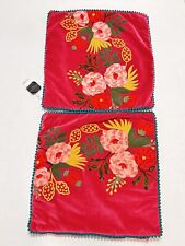 Magaschoni Home Capas de Travesseiro de Algodão 20x20 Fuschia Floral Zíper Conjunto de 2 comprar usado  Enviando para Brazil