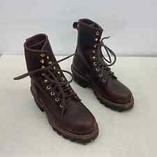 Vintage Chippewa Brown Leather Combat Boots Women Size 7.5 Preowned for sale  Shipping to South Africa