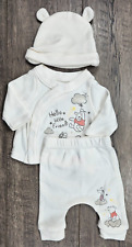 Baby Boy Clothes Disney Baby Preemie 3pc Cream Hello Little Friend Outfit for sale  Shipping to South Africa