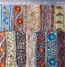 Used, VERY RARE LOT Vintage Sari Border LACE EDGING RIBBON 12 Pcs EMBROIDERED DS63 for sale  Shipping to South Africa