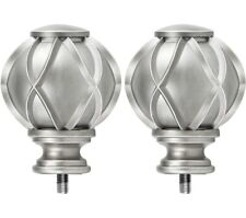 HOTOZON Antique Silver Curtain Finials - 3/4 & 5/8 Inch Diameter - Replacement  for sale  Shipping to South Africa