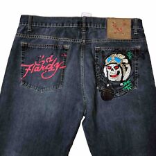 Jeans reto vintage ED HARDY caveira tamanho 40X35 Y2K, usado comprar usado  Enviando para Brazil