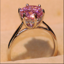 Anel tratado com diamante rosa solitário 2,49 quilates certificado 925 brilho folheado a ouro rosa comprar usado  Enviando para Brazil