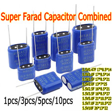Usado, Supercapacitor tipo combinação 1/3/5/10pcs 5.5V 0.47/1.0/1.5/2.0/2.5~10F Farad comprar usado  Enviando para Brazil