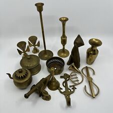 Lot Of Vintage Solid Brass Decor: Vases, Candleholders, Paperweights, etc. India for sale  Shipping to South Africa
