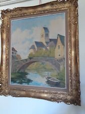 Signed painting village d'occasion  Expédié en Belgium