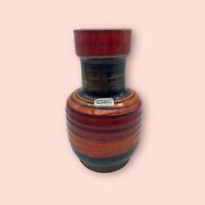 Vintage Mid Century - Carsten  Tönnieshof Fat Lava Vase 7607-20 -Red Brown Vase til salgs  Frakt til Norway