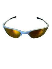 Óculos de sol vintage Oakley meio fio armação prata titânio lente polarizada laranja comprar usado  Enviando para Brazil