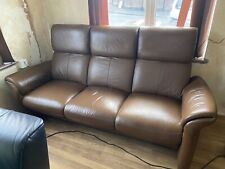 leather sofa stool brown for sale  PRESTON