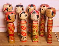 conjunto de 8 bonecas Kokeshi tradicionais vintage chique gasto várias 21-24cm comprar usado  Enviando para Brazil