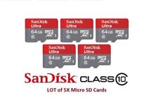 Used, Lot of 5 SanDisk 64GB Ultra Micro SD Flash SDXC Memory Card for sale  Shipping to South Africa