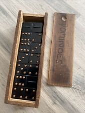 Vintage Domino Set- in wooden box - very old think they are made of Bakelite for sale  Shipping to South Africa