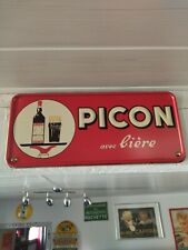 Occasion, Ancienne Plaque tôle PICON avec Bière bar cafe pub restaurant cuisine 15x33cm d'occasion  Ruelle-sur-Touvre
