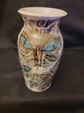 Cat  Pottery Art Kittens 8"  Handpainted Vase for sale  Shipping to South Africa
