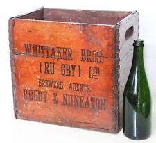 Vintage Wine Spirits Beer Crate Wooden 50's Whittaker Bros Rugby Brewers Agents for sale  Shipping to South Africa