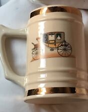 Vintage Beer Stein Tankard Cameo China Co. 22 Karat Gold Stage Coach Design for sale  Shipping to South Africa