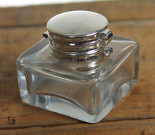 Vintage Antique Style Square Clear Glass Inkwell Bottle ink for sale  Shipping to Canada