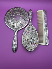 Decorative Vintage Silver Plated Dressing Table/Vanity Set - Brush/Mirror/Comb for sale  Shipping to South Africa