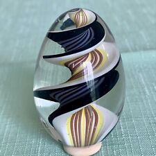 Steven Maslach Cuneo Furnace Purple Yellow White Art Glass Egg Swirl Corkscrew for sale  Shipping to South Africa