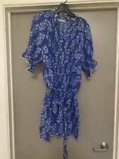 Juliet Dunn London Small Flower Block Print Blouson Dress in Royal Blue - size 1, used for sale  Shipping to South Africa