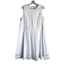 Vestido de renda feminino Calvin Klein plus 16W branco bordado forrado midi com zíper comprar usado  Enviando para Brazil