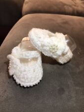 newborn-3 Months baby girl Shoes, handmade crochet  White for sale  Shipping to South Africa