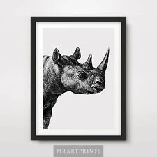 Rhinoceros art print for sale  PEVENSEY