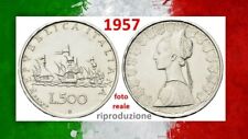 500 Lire £ caravelle 1957 bandiere Contro Vento "riproduzione placcata argento" usato  Spedire a Italy